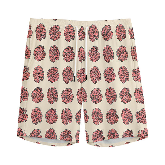 Human Brain Pattern Print Men's Sports Shorts