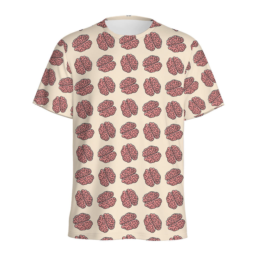 Human Brain Pattern Print Men's Sports T-Shirt