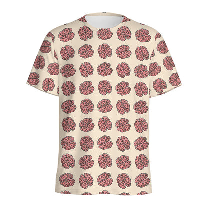 Human Brain Pattern Print Men's Sports T-Shirt
