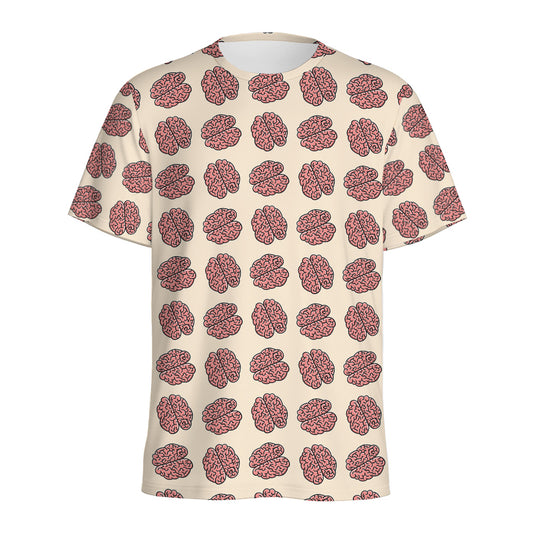 Human Brain Pattern Print Men's Sports T-Shirt