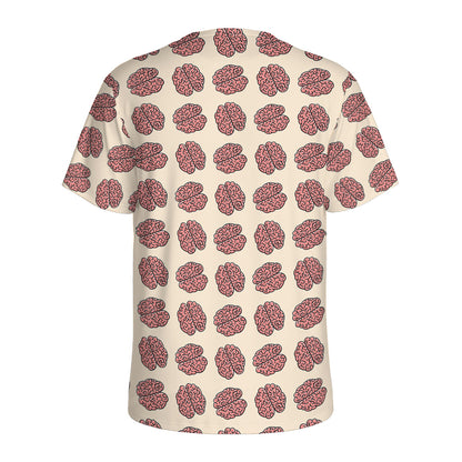 Human Brain Pattern Print Men's Sports T-Shirt