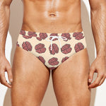Human Brain Pattern Print Men's Swim Briefs