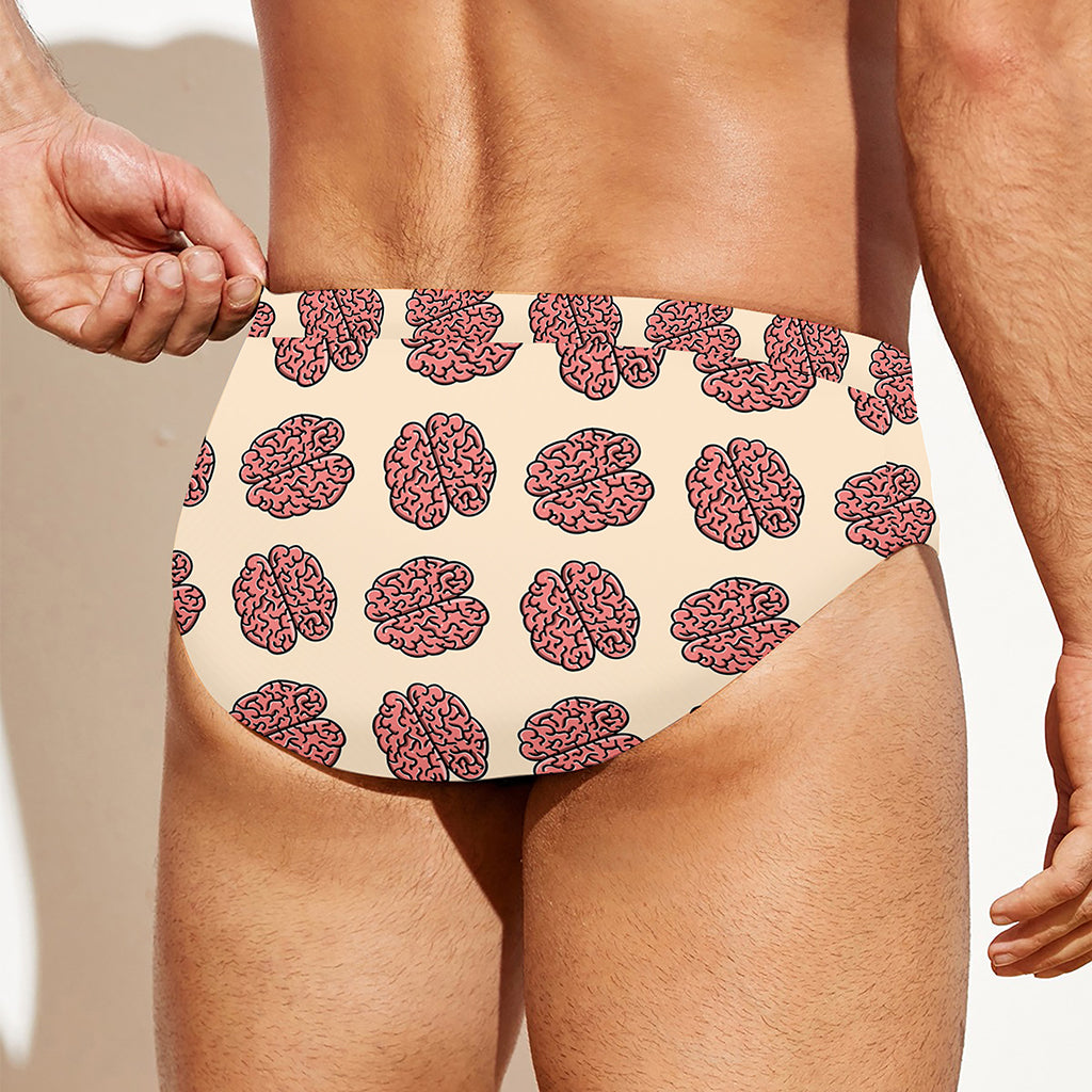 Human Brain Pattern Print Men's Swim Briefs