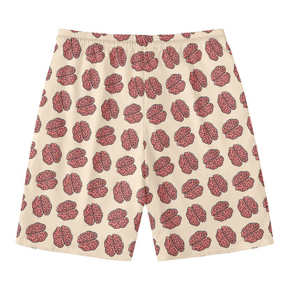Human Brain Pattern Print Men's Swim Trunks