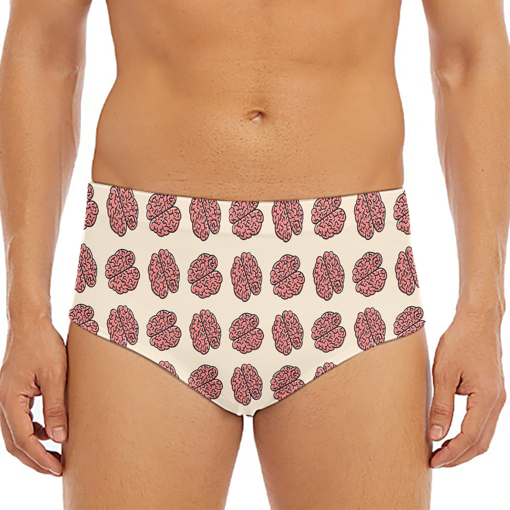 Human Brain Pattern Print Men's Triangle Swim Briefs