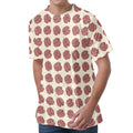 Human Brain Pattern Print Men's Velvet T-Shirt