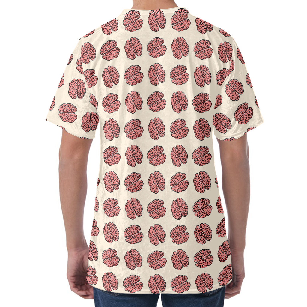 Human Brain Pattern Print Men's Velvet T-Shirt