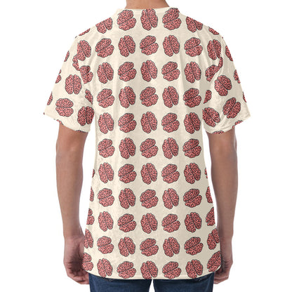 Human Brain Pattern Print Men's Velvet T-Shirt