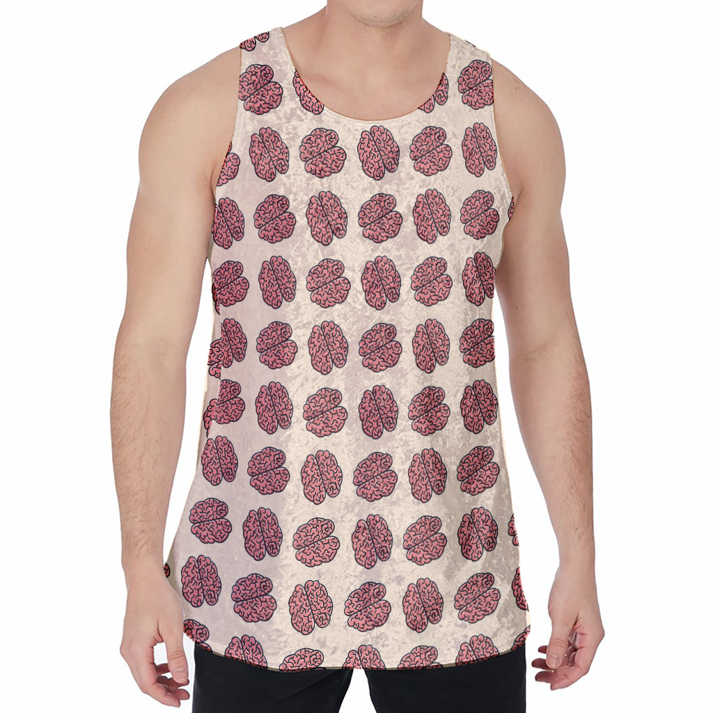 Human Brain Pattern Print Men's Velvet Tank Top