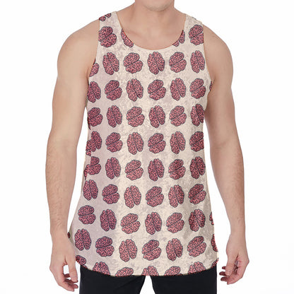 Human Brain Pattern Print Men's Velvet Tank Top