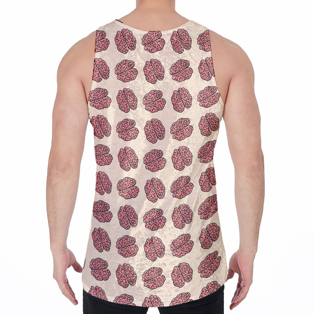 Human Brain Pattern Print Men's Velvet Tank Top