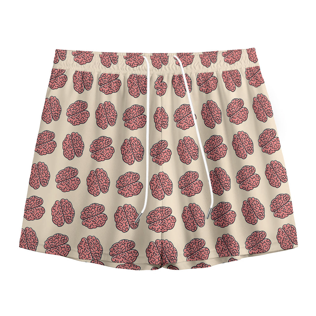 Human Brain Pattern Print Mesh Shorts