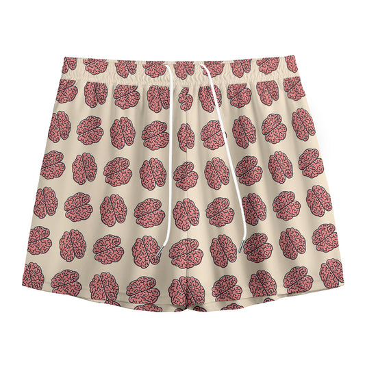 Human Brain Pattern Print Mesh Shorts