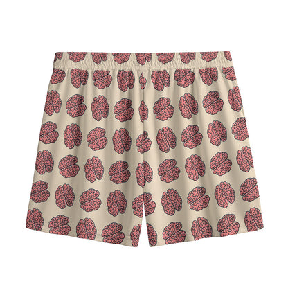 Human Brain Pattern Print Mesh Shorts