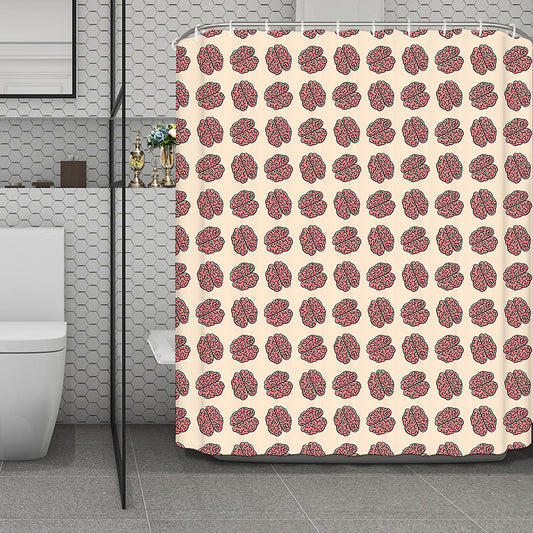 Human Brain Pattern Print Polyester Shower Curtain