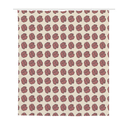 Human Brain Pattern Print Polyester Shower Curtain