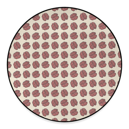 Human Brain Pattern Print Round Floor Mat