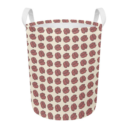 Human Brain Pattern Print Round Laundry Basket