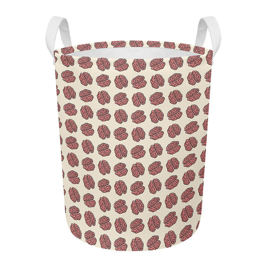 Human Brain Pattern Print Round Laundry Basket