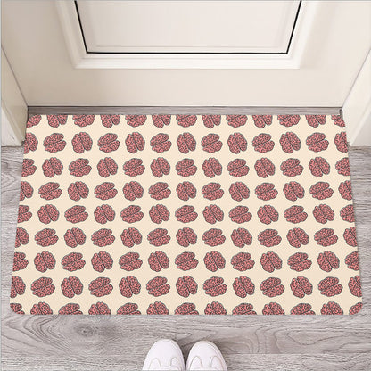 Human Brain Pattern Print Rubber Doormat
