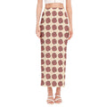 Human Brain Pattern Print Side Slit Maxi Skirt