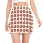Human Brain Pattern Print Side Slit Mini Skirt