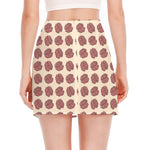 Human Brain Pattern Print Side Slit Mini Skirt