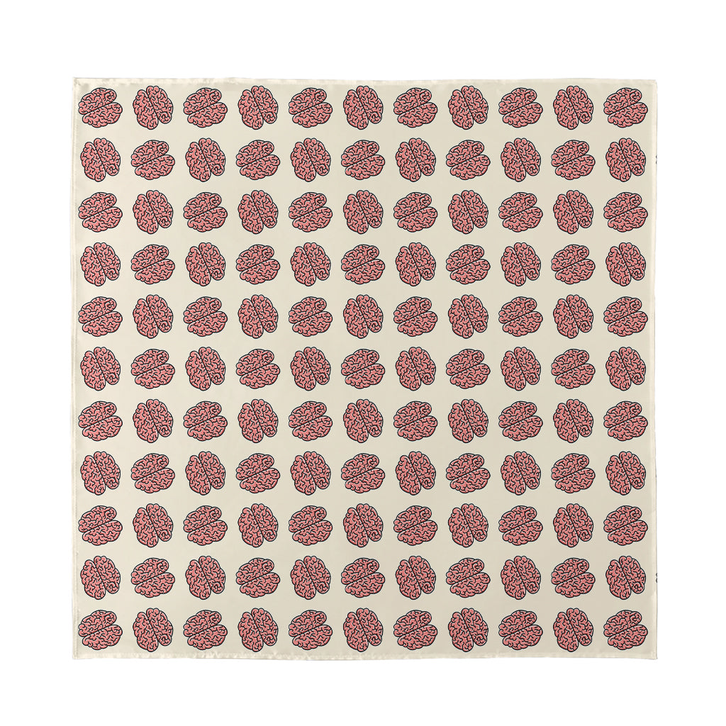 Human Brain Pattern Print Silk Bandana