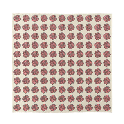 Human Brain Pattern Print Silk Bandana