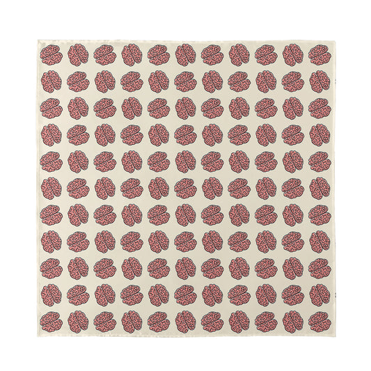 Human Brain Pattern Print Silk Bandana