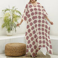 Human Brain Pattern Print Silk V-Neck Kaftan Dress