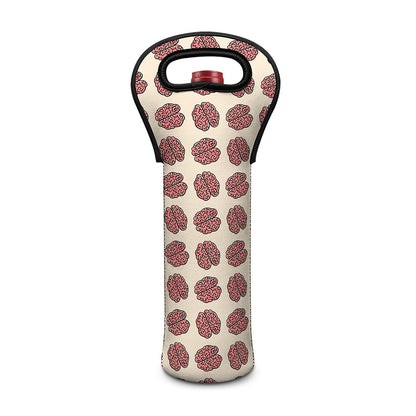 Human Brain Pattern Print Single Neoprene Wine Tote