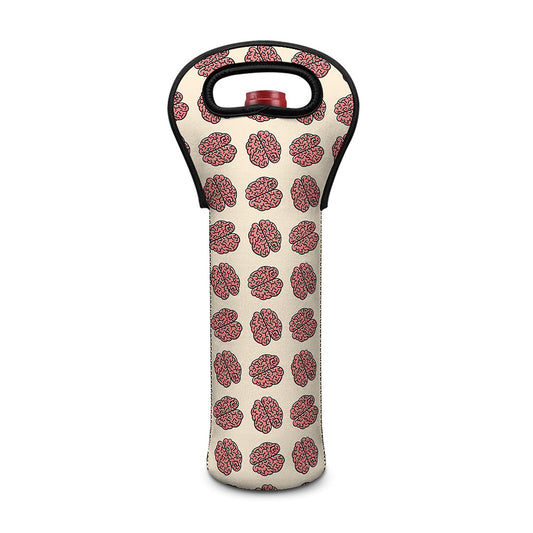 Human Brain Pattern Print Single Neoprene Wine Tote