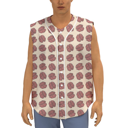 Human Brain Pattern Print Sleeveless Baseball Jersey
