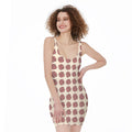 Human Brain Pattern Print Sleeveless Bodycon Dress
