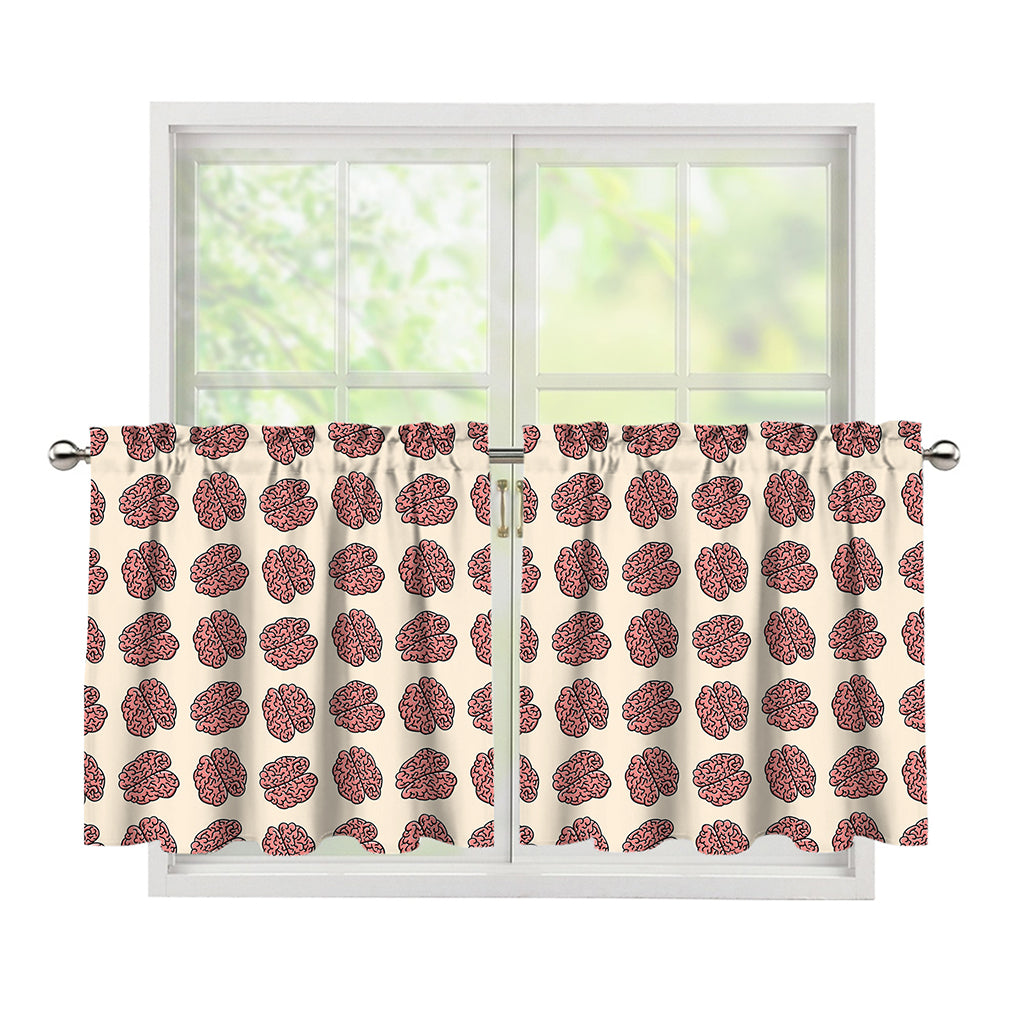 Human Brain Pattern Print Tier Curtains
