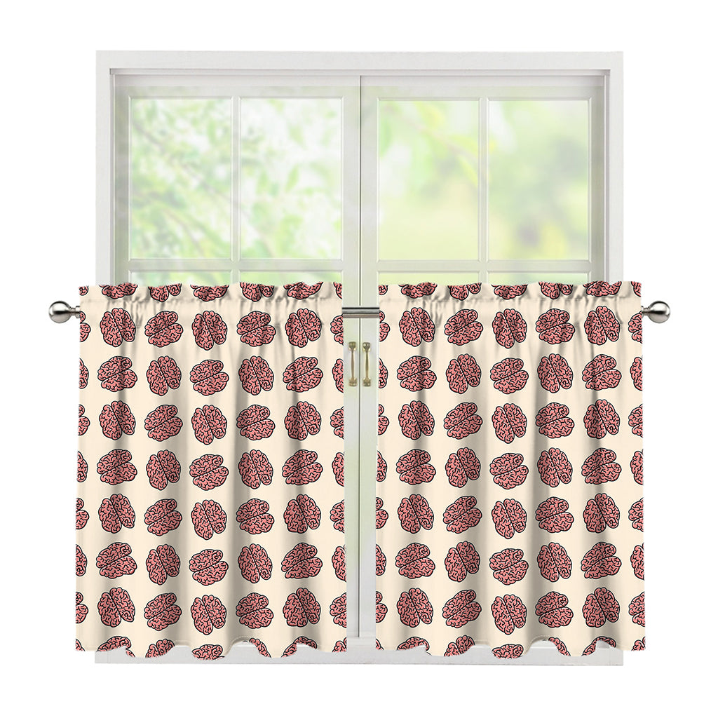 Human Brain Pattern Print Tier Curtains