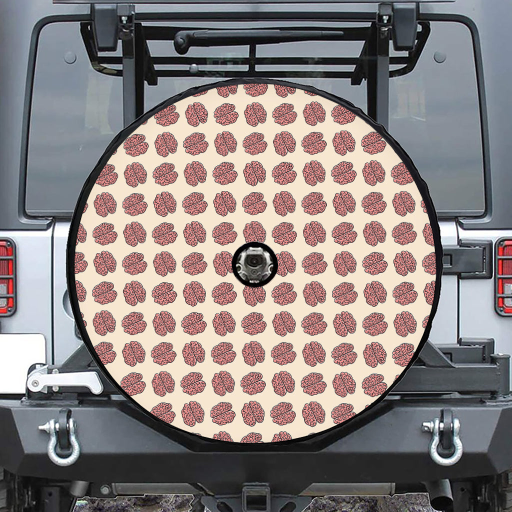Human Brain Pattern Print Tire Cover With Camera Hole
