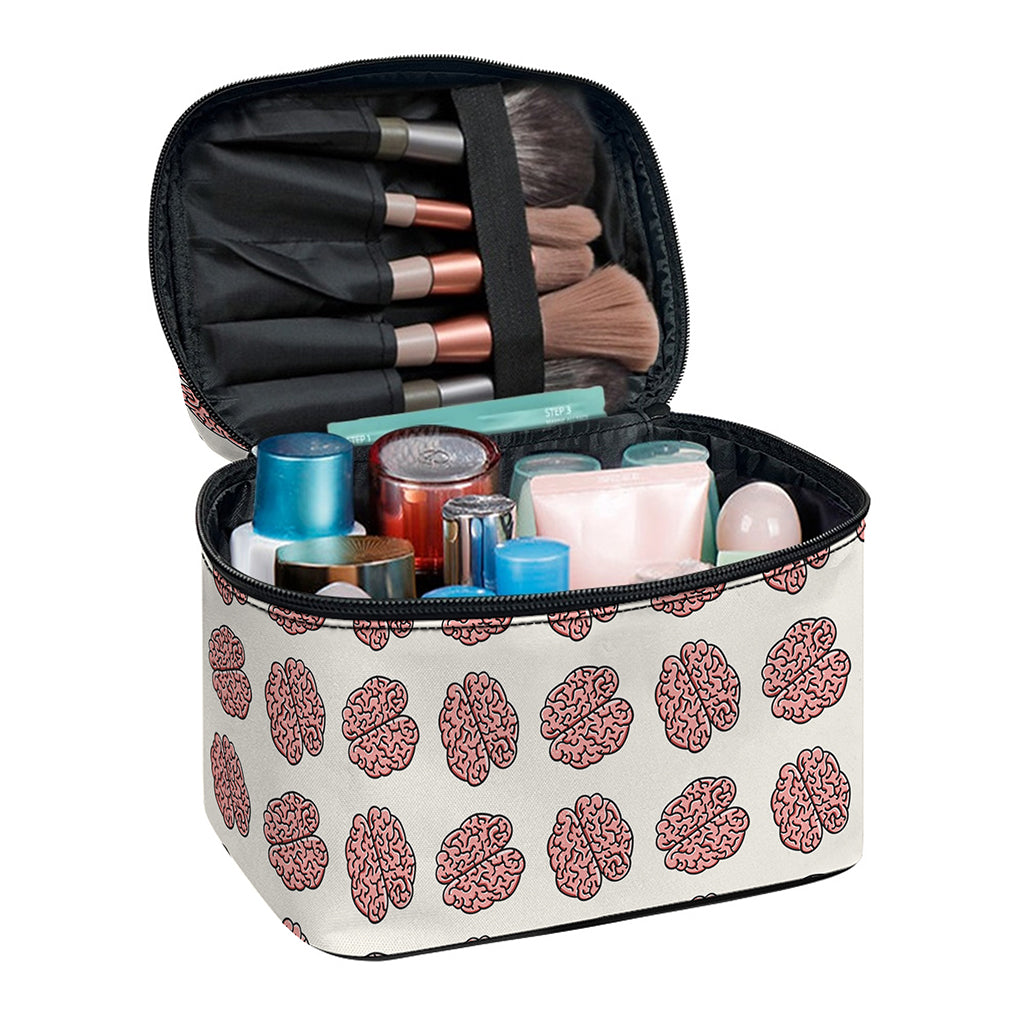 Human Brain Pattern Print Travel Makeup Bag