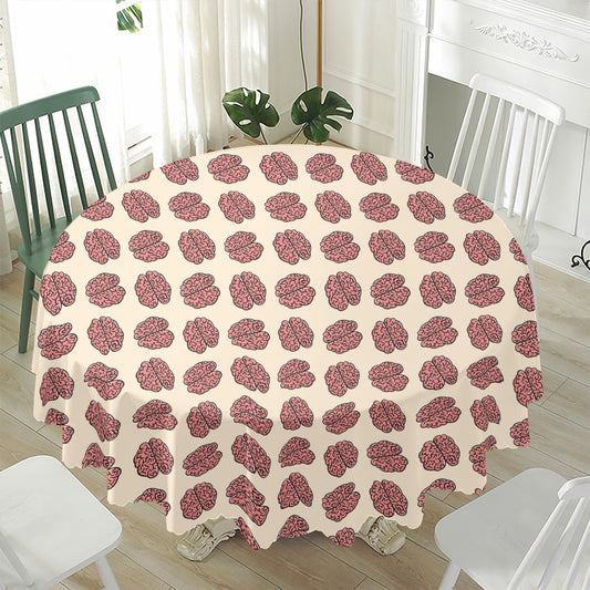 Human Brain Pattern Print Waterproof Round Tablecloth