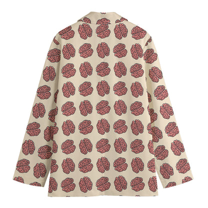 Human Brain Pattern Print Women's Cotton Blazer