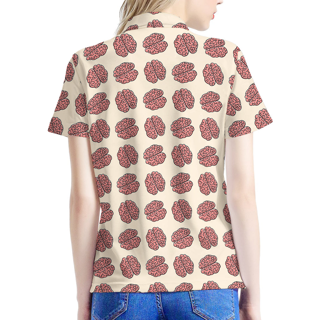 Human Brain Pattern Print Women's Polo Shirt
