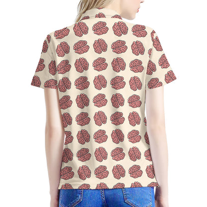 Human Brain Pattern Print Women's Polo Shirt