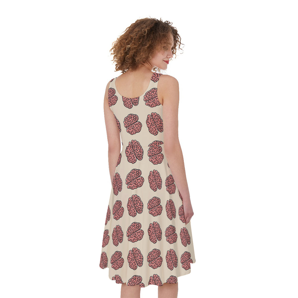 Human Brain Pattern Print Women's Sleeveless Dress