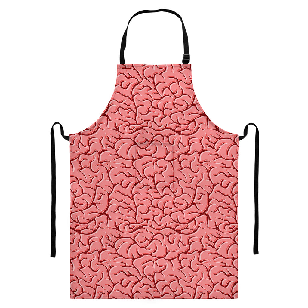 Human Brain Print Bib Apron With Pocket