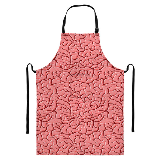 Human Brain Print Bib Apron With Pocket