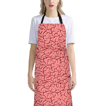 Human Brain Print Bib Apron With Pocket