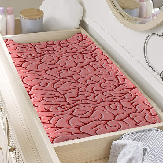 Human Brain Print Changing Pad Cover