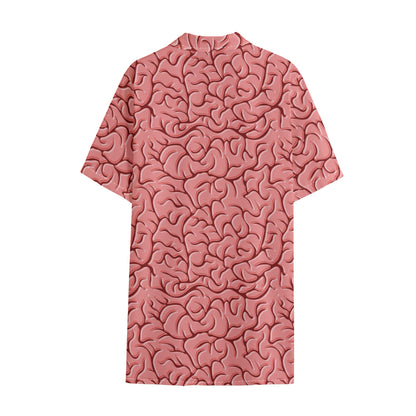 Human Brain Print Cotton Hawaiian Shirt