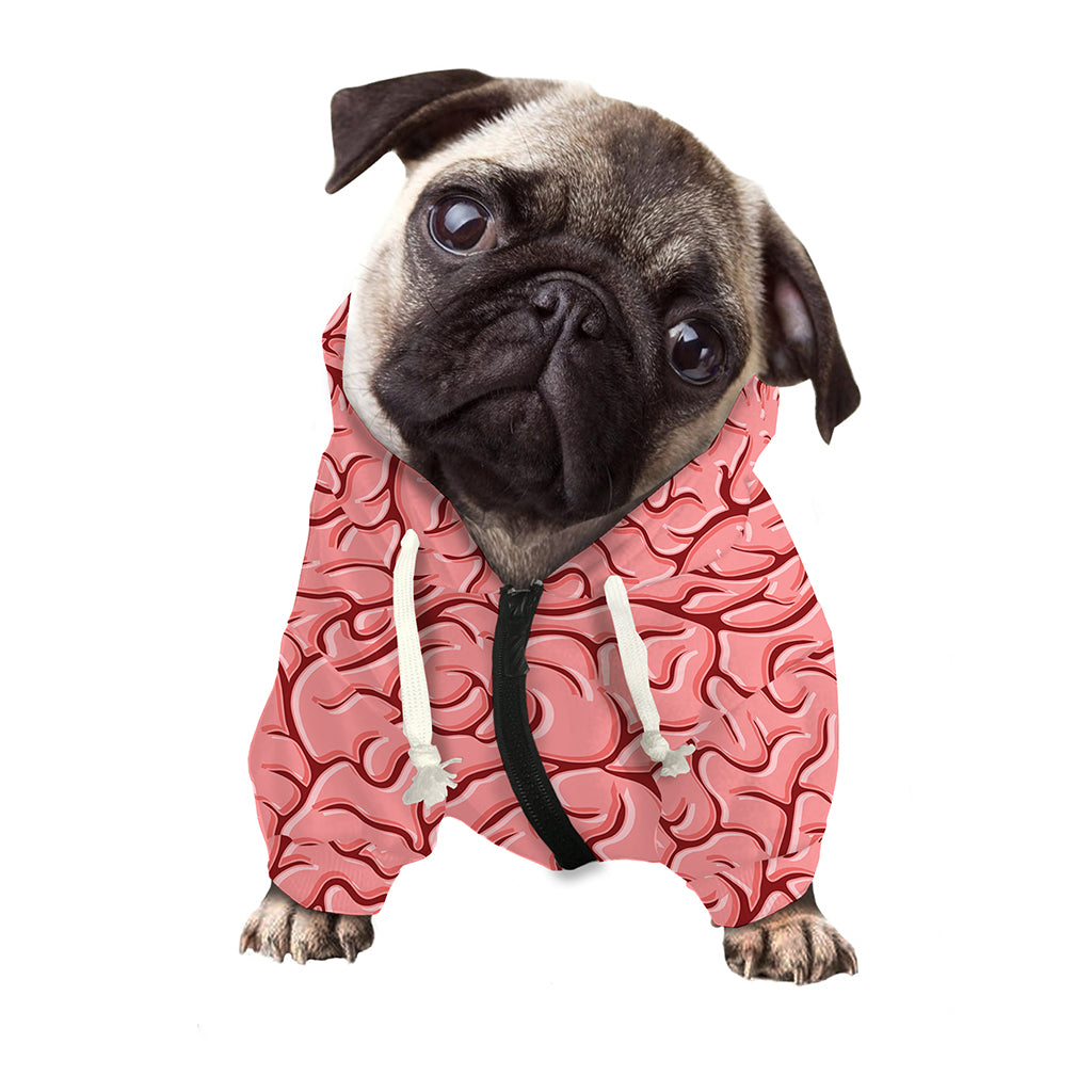 Human Brain Print Dog Zip Up Hoodie